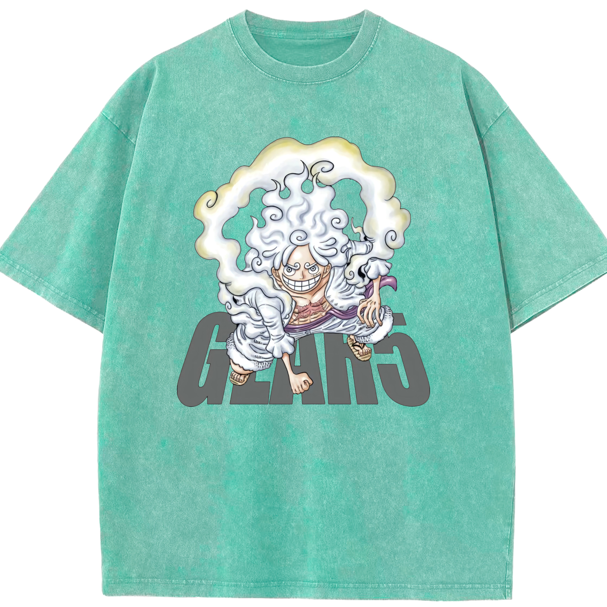 ワンピース モンキー・D・ルフィ ONE PIECE Monkey D. Luffy 綿100% ヴィンテージ風 半袖Tシャツ（フロントプリント）